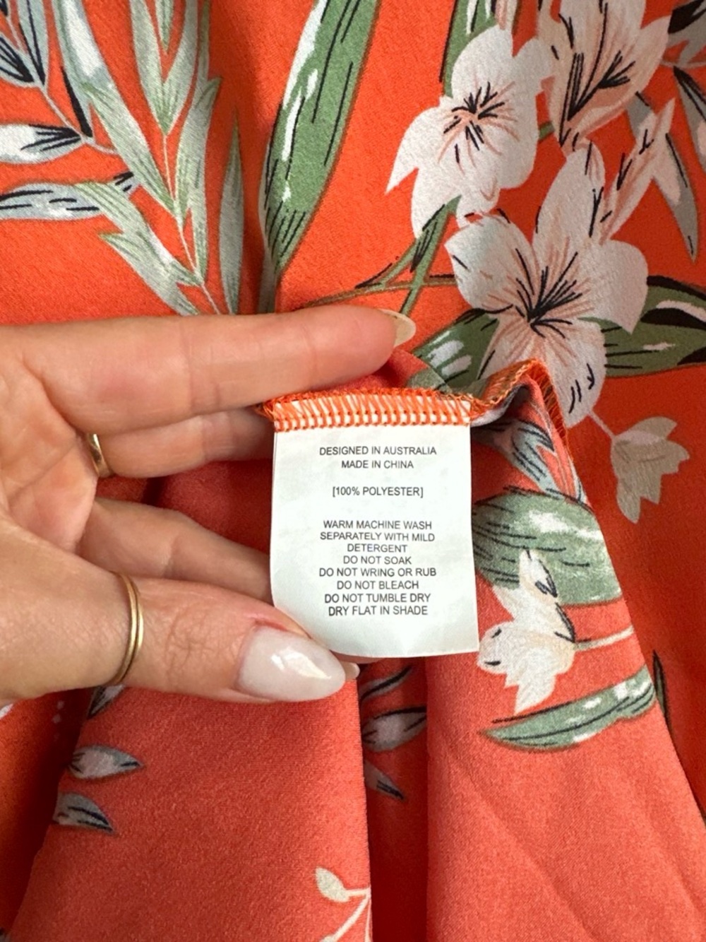 Paper Heart Orange Tropical Floral Satin Cowl Maxi Dress - Small - Picture 6 of 8